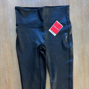 NWT Spanx Faux Leather Leggings in Black, Size Small